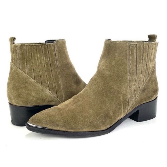 Marc Fisher Shoes - Marc Fisher Women's Khaki Green Suede Yommi Ankle Boot size 8.5